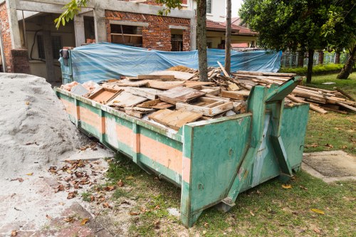Mayfair street view with waste management