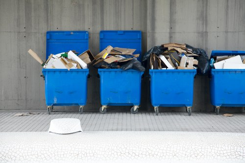 Professional waste removal team at work
