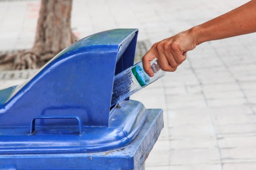 Various types of construction waste materials