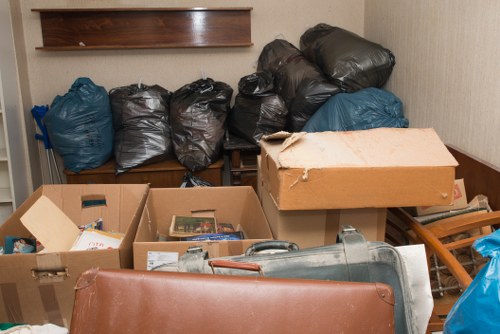Eco-friendly recycling process during clearance in Mayfair